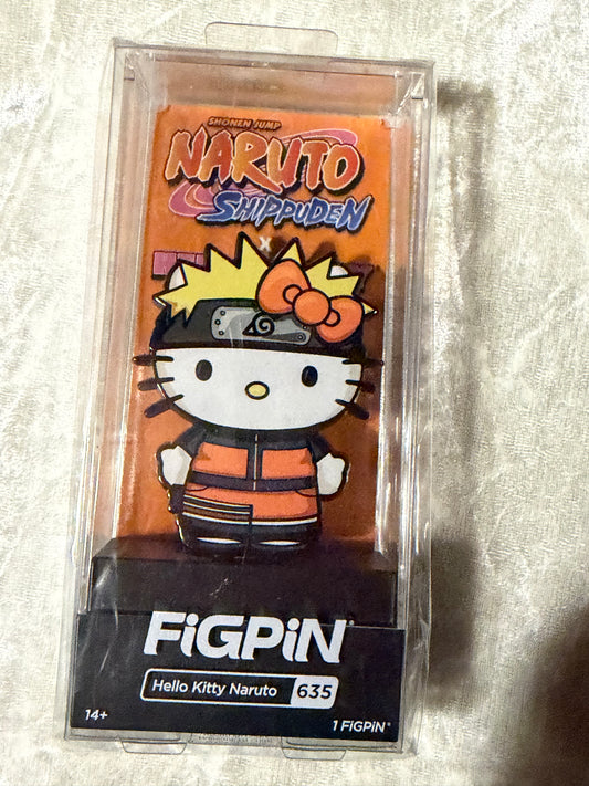 Hello Kitty Naruto FiGPiN #635 Sanrio x Naruto crossover collectible pin in display box