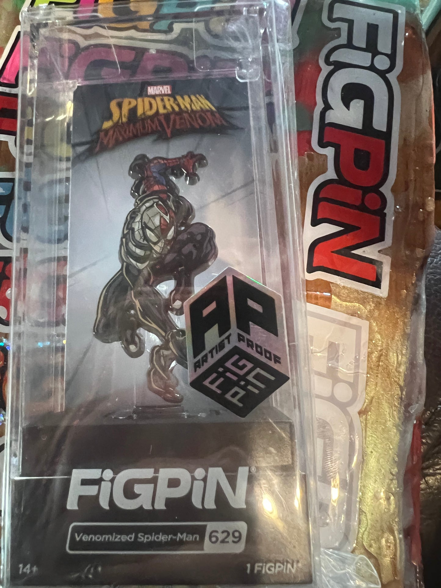 Marvel FiGPiN Venomized Spider-Man Pin Ap Artist Proof #629