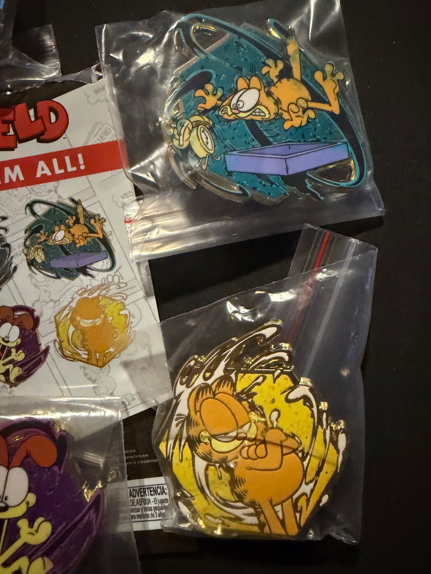 Garfield Mini Painterly Blind Bag Pin Series Complete Set Of 6 Pins Zen Monkey