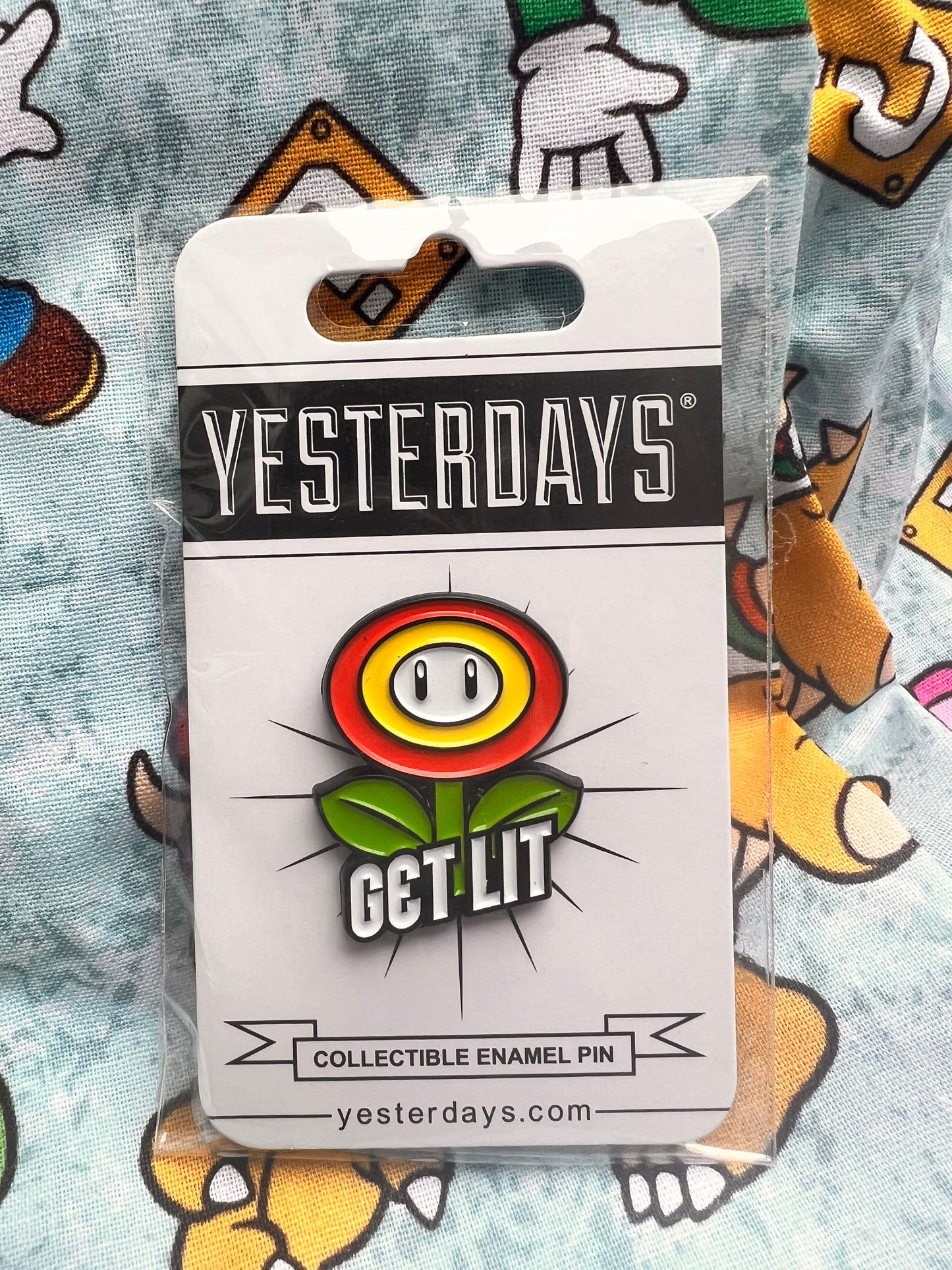 Yesterday's Get Lit Fire Flower Nintendo Enamel Pin