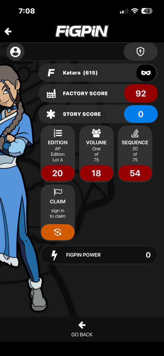 FiGPiN Katara #615 AP ARTIST PROOF Avatar The Last Airbender Metal Pin
