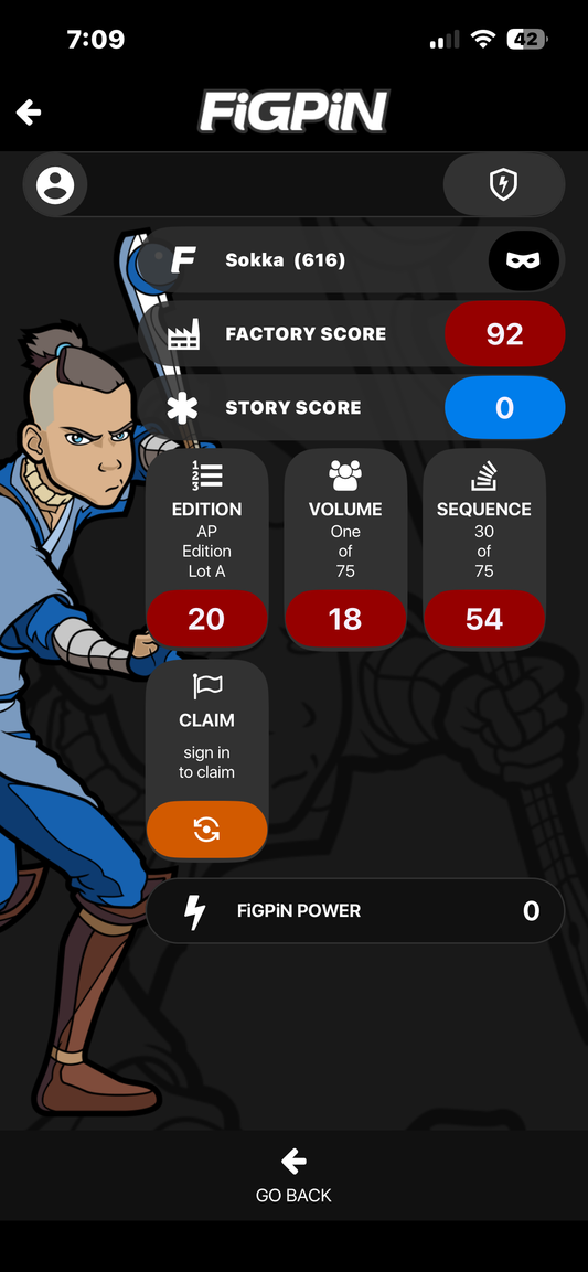 FiGPiN Sokka #616 AP ARTIST PROOF Avatar The Last Airbender Metal Pin