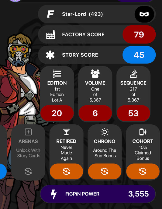 FiGPiN #493 Star-Lord (Marvel Contest of Champions) UNLocked