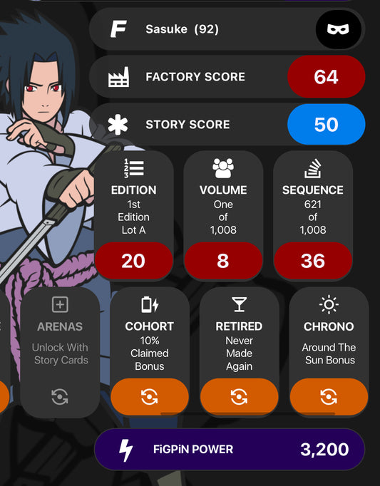 FIGPIN Naruto Sasuke #92 UNLOCKED