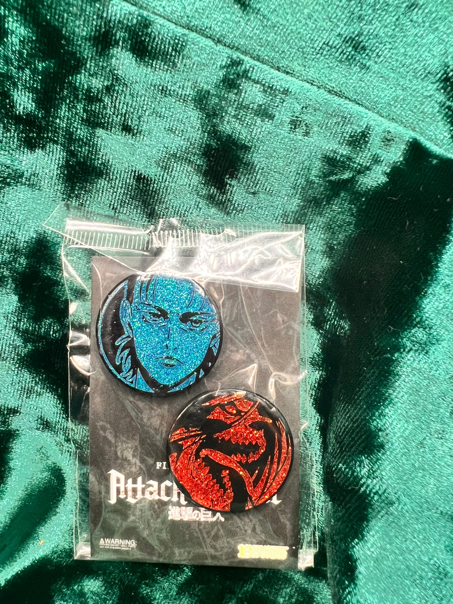 Zen Monkey Studios Eren Jaeger and Attack Titan Attack on Titan Pin Set