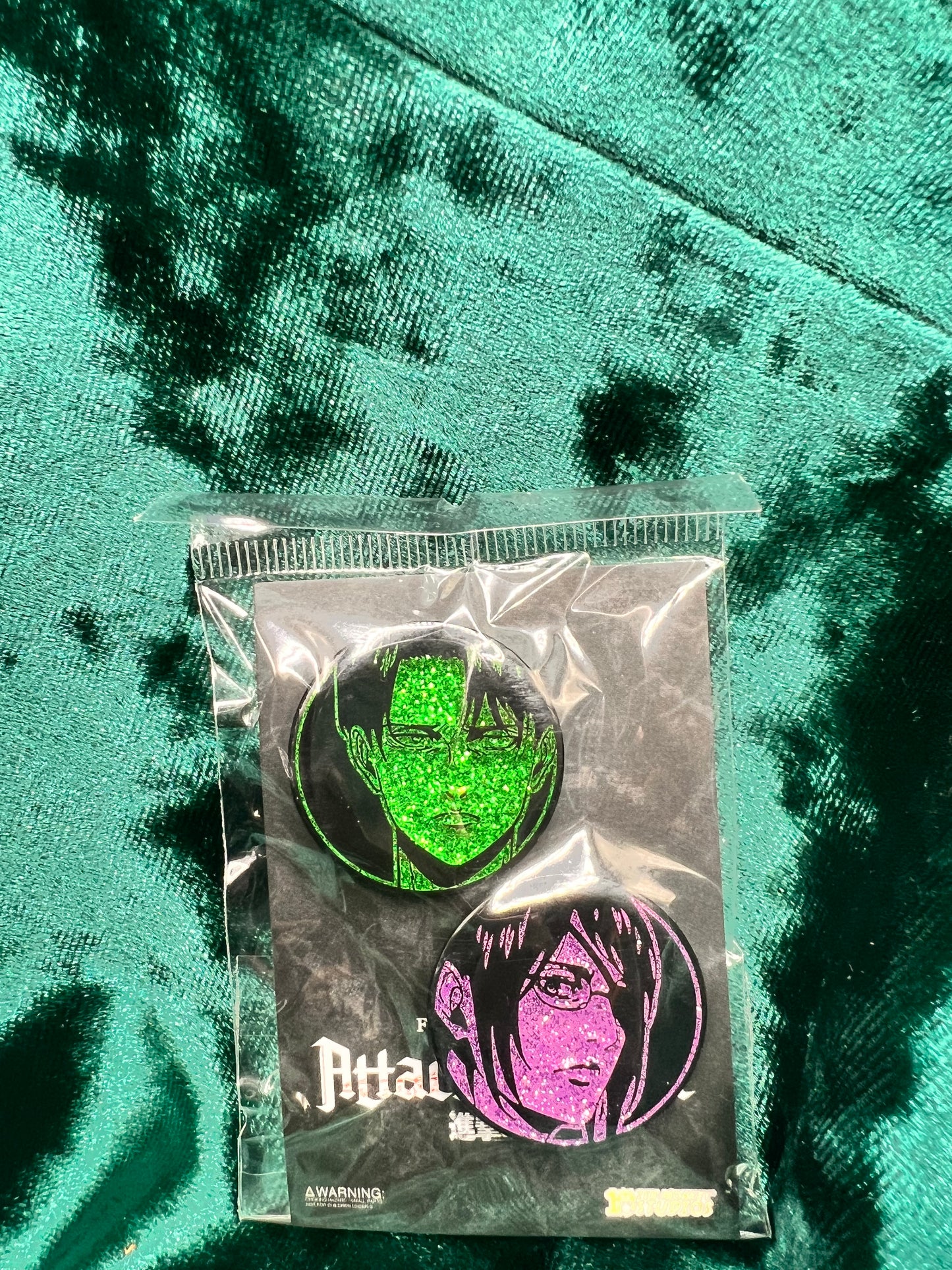 Zen Monkey Studios Captain Levi and Hange Zoe Attack on Titan Pin Set