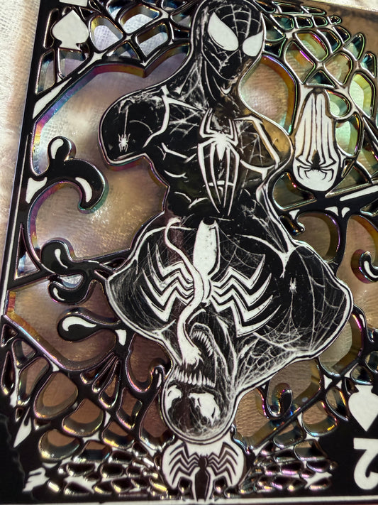 Spider-Man Venom Card Mashup LE 40 Fan-Made Enamel Pin by Bendiesticks
