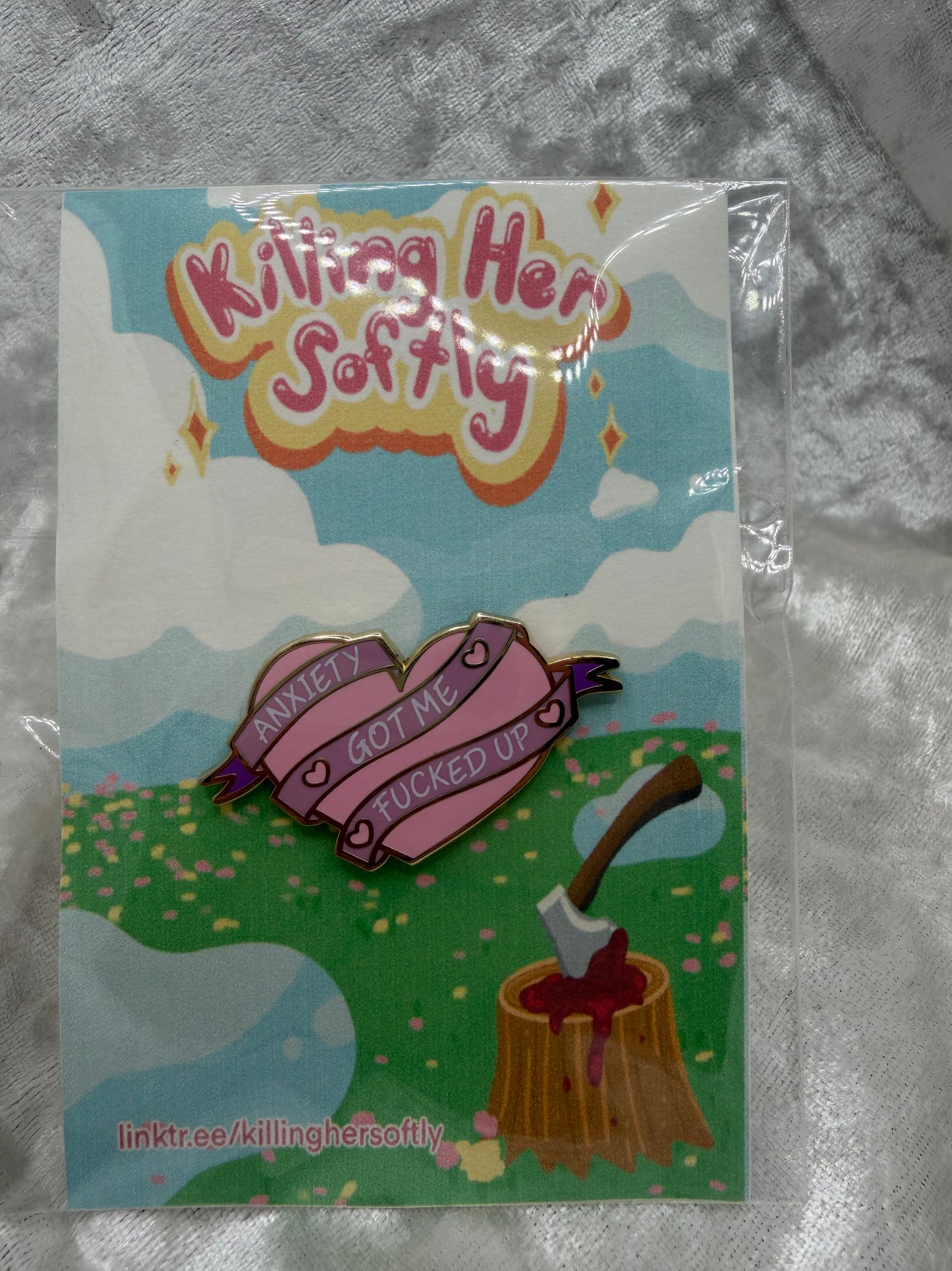 Anxiety Heart Enamel Pin - Mental Health Series By Killing Her Softly