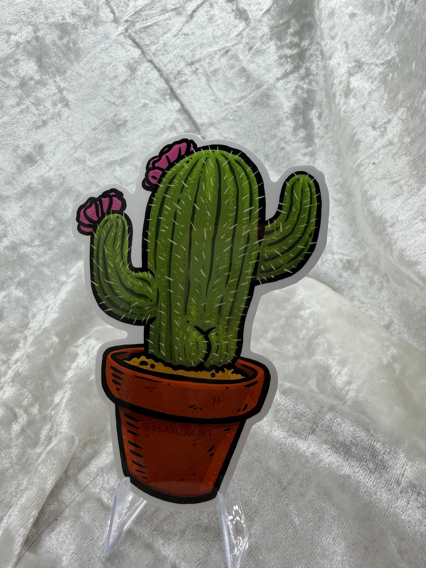 Cactus BUTT Sticker By Brian Cook