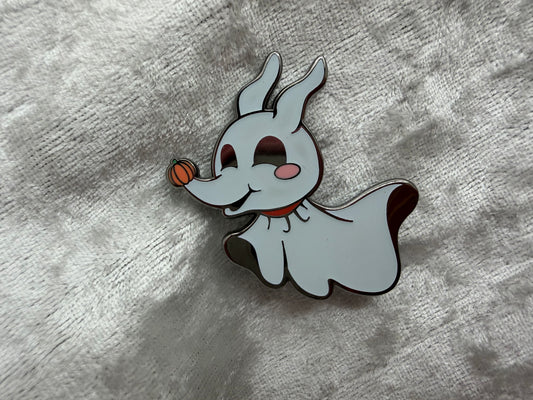 Ghost Pup Glow in the Dark Enamel Pin by Unicorn Crafts