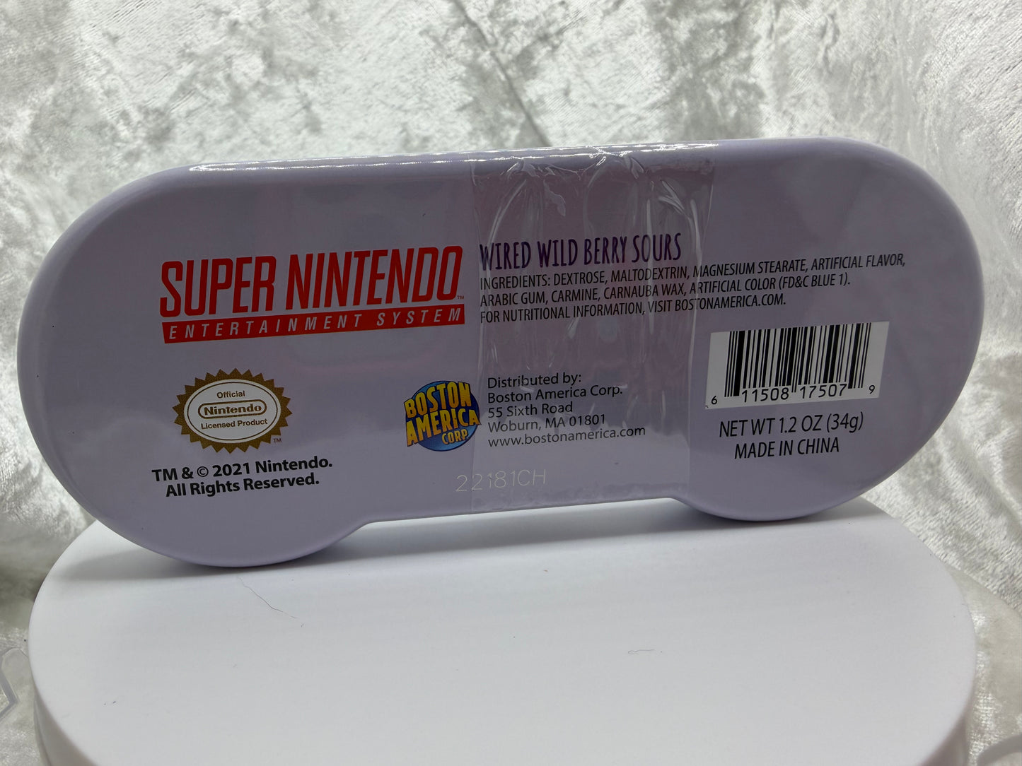 Retro SNES Controller Candy Tin - Collectible Wild Berry Sour Candies