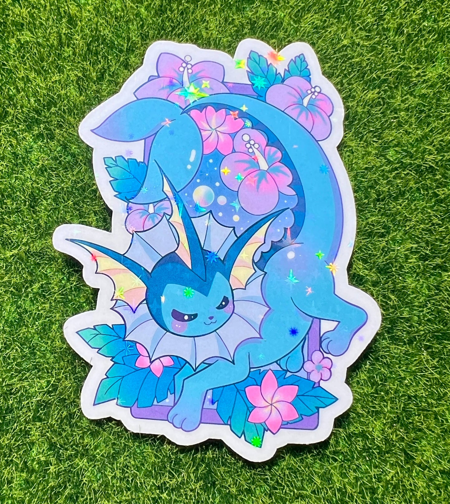 Star Holo Water Evolution Flowers Vinyl Sticker - Cute 2.5-Inch Decal