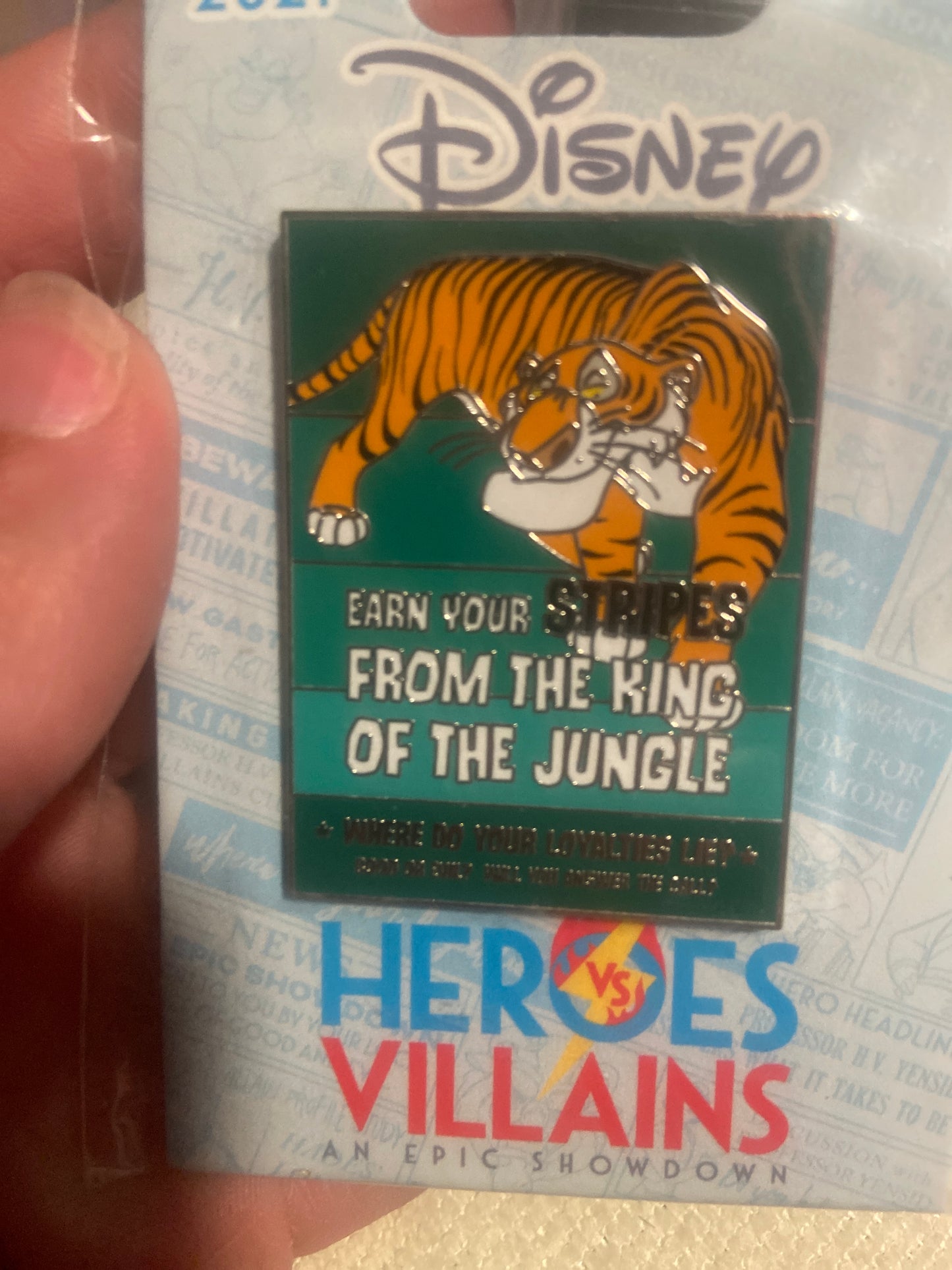 Disney Heroes Villains Shere khan Recruitment Poster Pin LE 2000