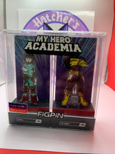 Load image into Gallery viewer, My Hero Academia FIGPIN Funimation Exclusive Deku 135 & All Might 136 Unlocked