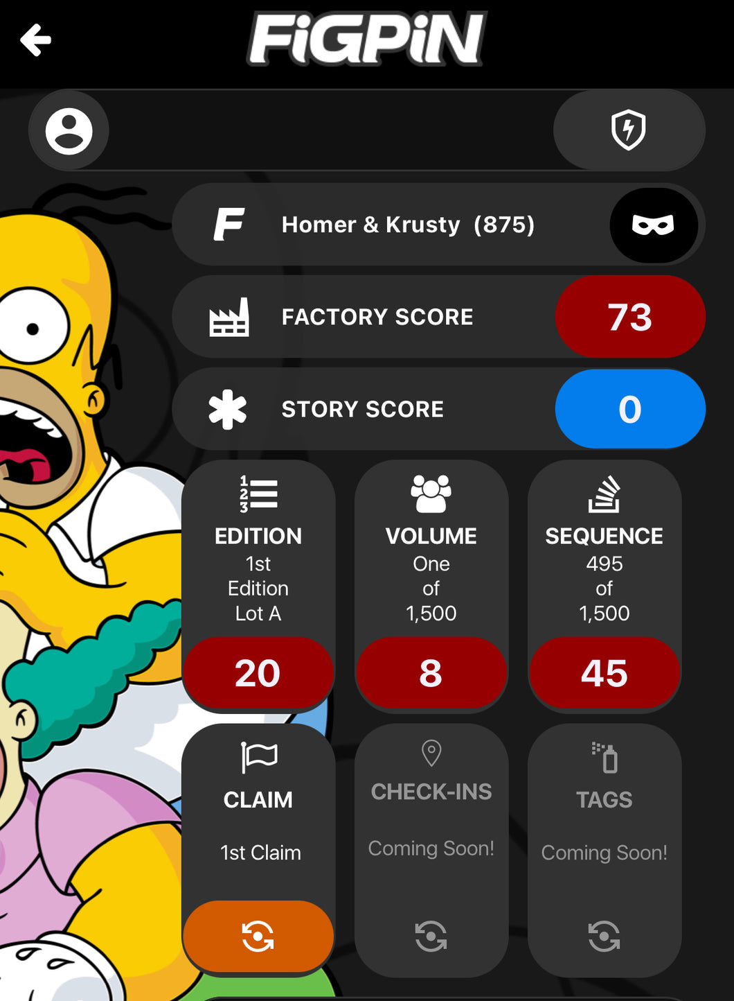 FiGPiN Simpsons Homer & Krusty # 875 Locked