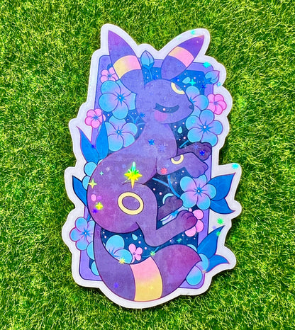 Star Holo Dark Evolution Flowers Vinyl Sticker - Cute 2.5-Inch Decal