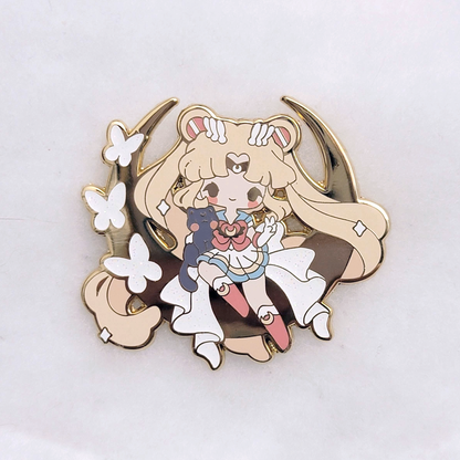 Super Sailor Moon V2 Enamel Pin | Feat. Luna & Glitter | Xhilyn - Fan Made