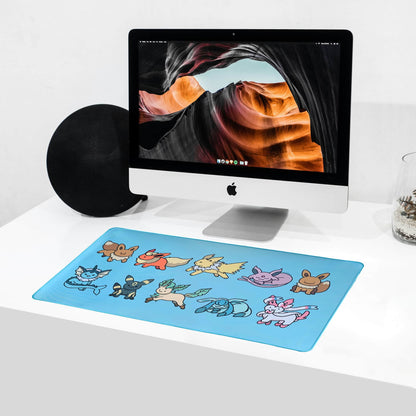 Elemental Fox Desk Mat - Hand-Drawn Gaming & Work Desk Pad