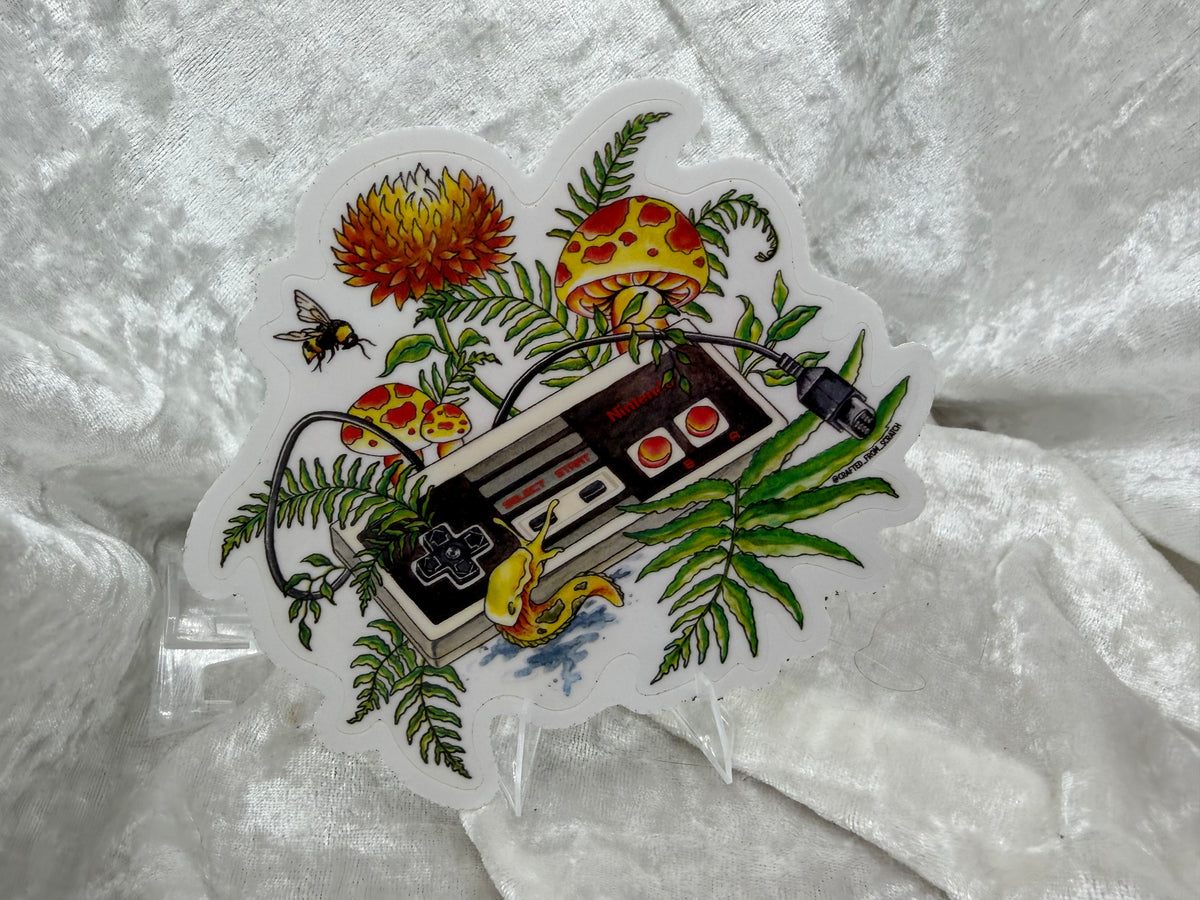 Video Game & Nature Watercolor Vinyl Sticker | 4" PNW Inspired Fan Art