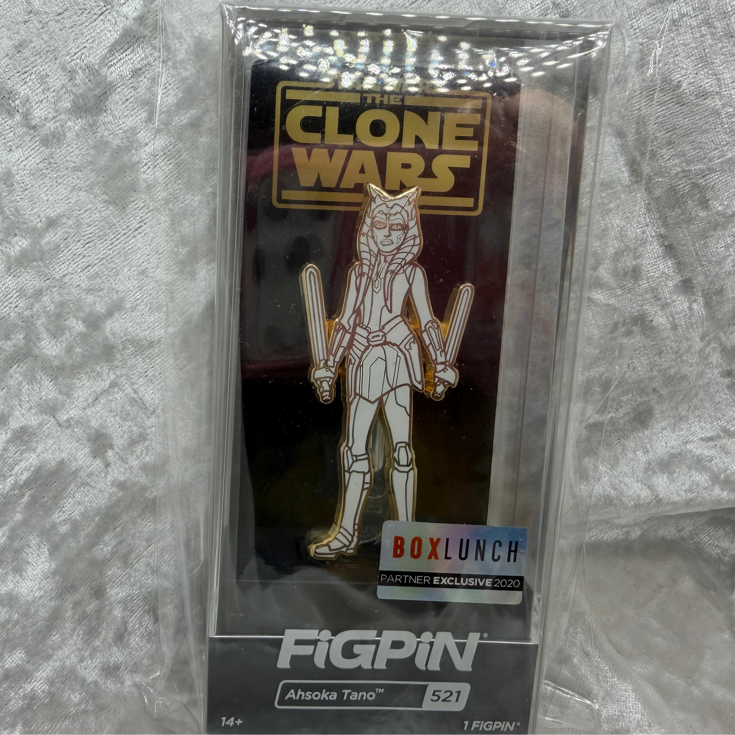 Ahsoka Tano FiGPiN #521 Star Wars The Clone Wars BoxLunch Exclusive LE 2016 collectible pin in display box