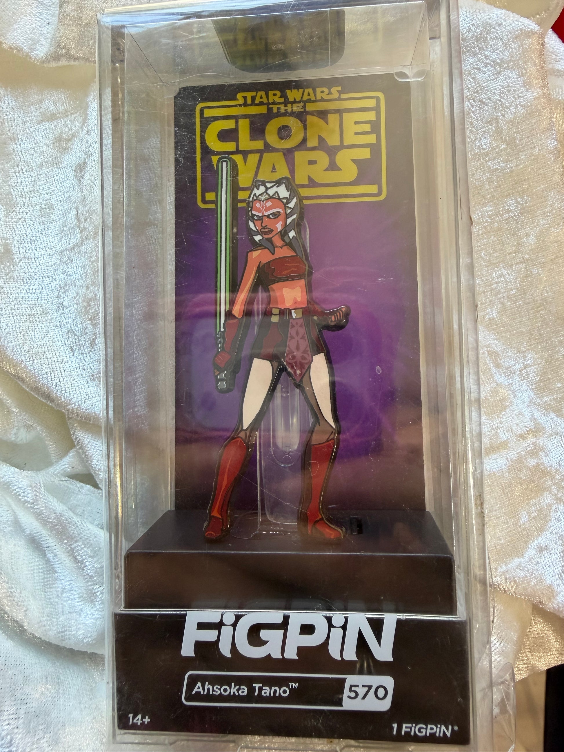 Ahsoka Tano FiGPiN #570 Star Wars Clone Wars LE 2000 FiGPiN Exclusive collectible pin in display box