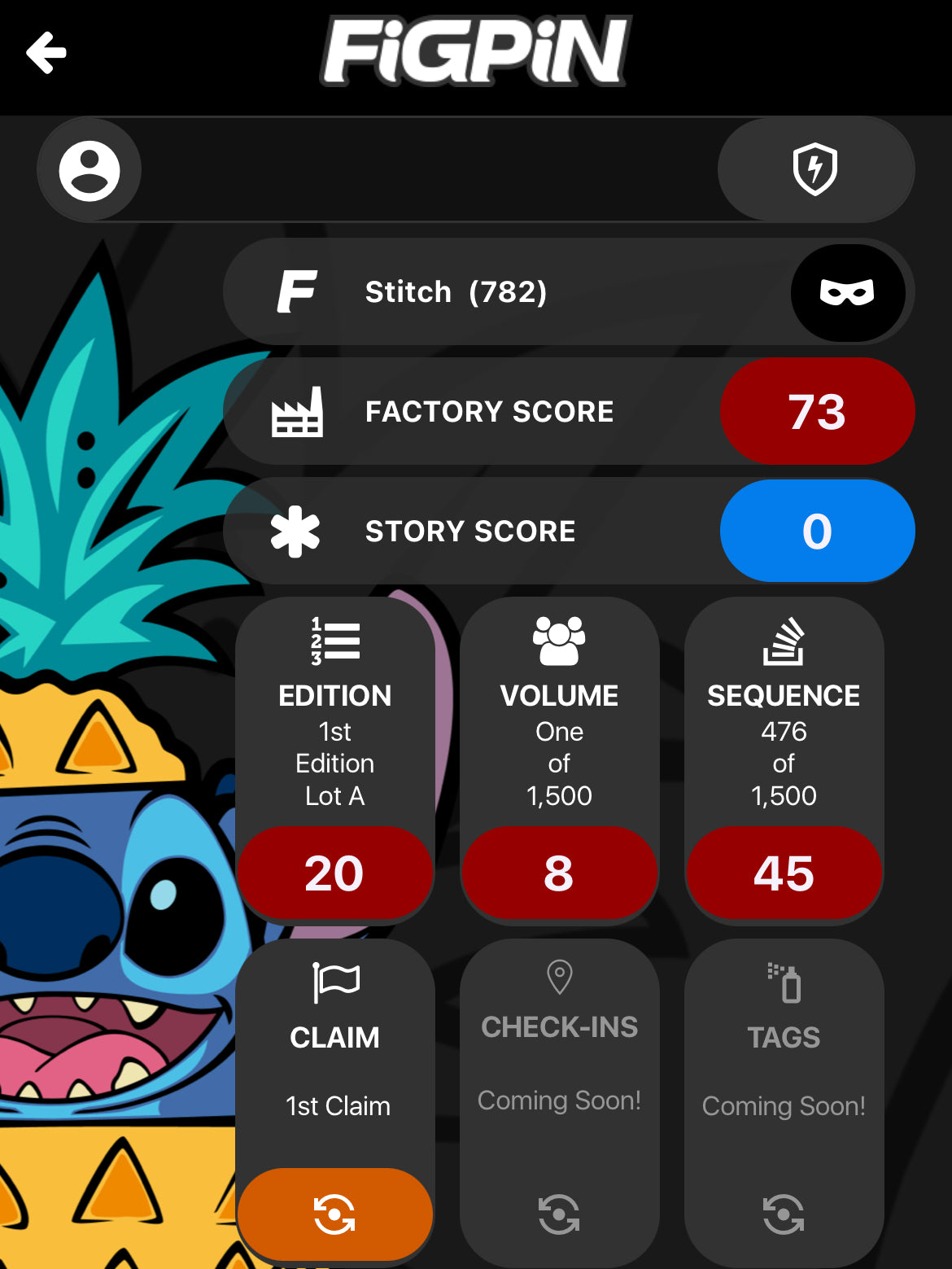 FiGPiN SDCC Pineapple Stitch #782 Le 1500 Locked