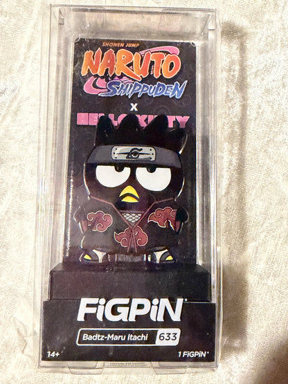 Badtz-Maru Itachi FiGPiN #633 Sanrio x Naruto crossover collectible pin in display box