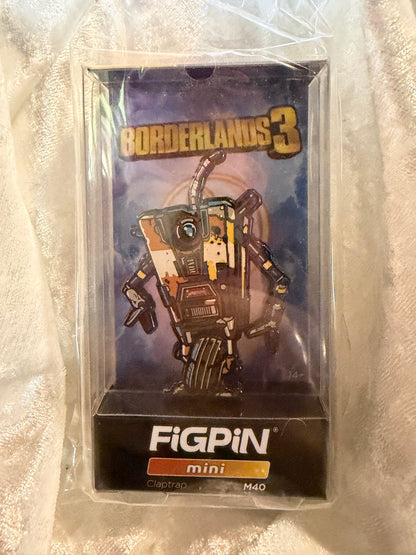 Claptrap FiGPiN Mini #M40 Borderlands 3 2-inch premium enamel collectible pin on rubber backer