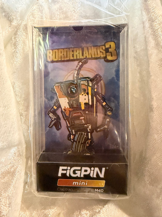 Claptrap FiGPiN Mini #M40 Borderlands 3 2-inch premium enamel collectible pin on rubber backer