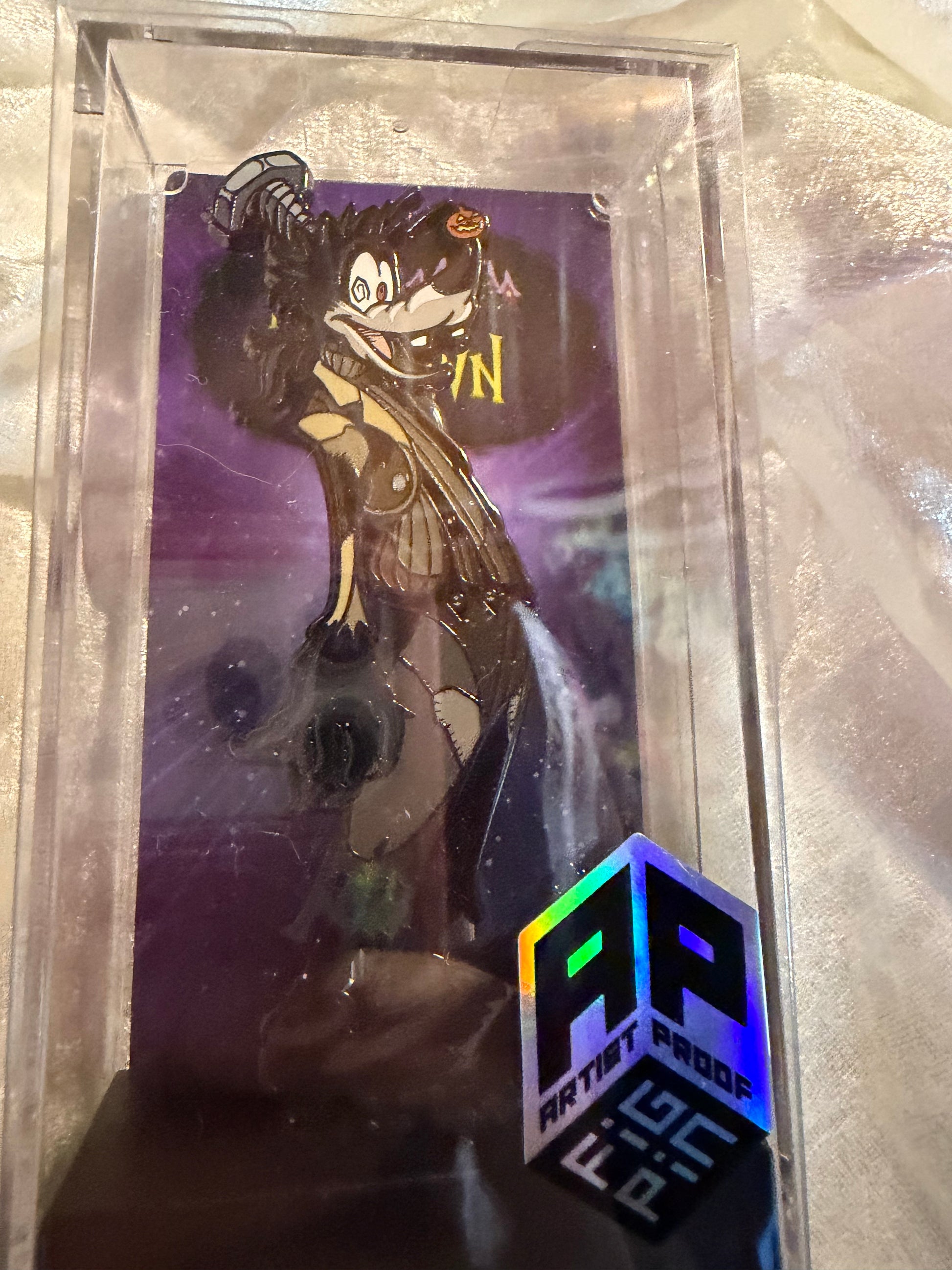 Close-up of Kingdom Hearts Halloweentown Goofy FiGPiN #1167 Artist Proof, officially licensed enamel pin (pristine condition)