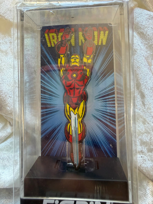 Close-up of Marvel Classics Iron Man FiGPiN #446, officially licensed Limited Edition enamel pin
