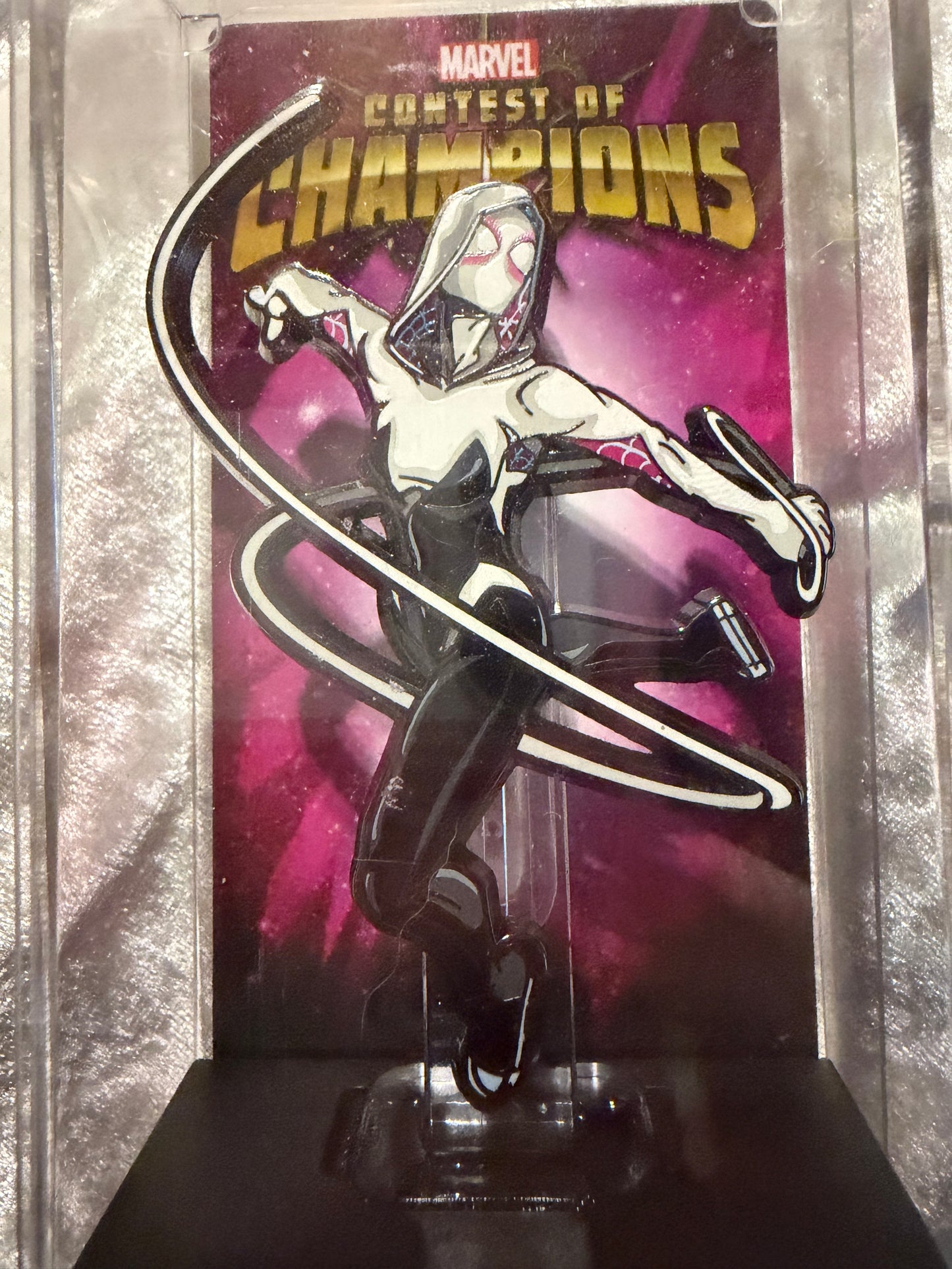 Close-up of Marvel Spider-Gwen FiGPiN #676, officially licensed Limited Edition enamel pin (overall great condition)