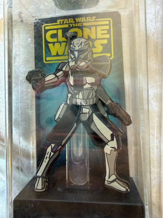 Close-up of Star Wars Clone Wars Captain Rex FiGPiN #572, officially licensed Best Buy Exclusive enamel pin