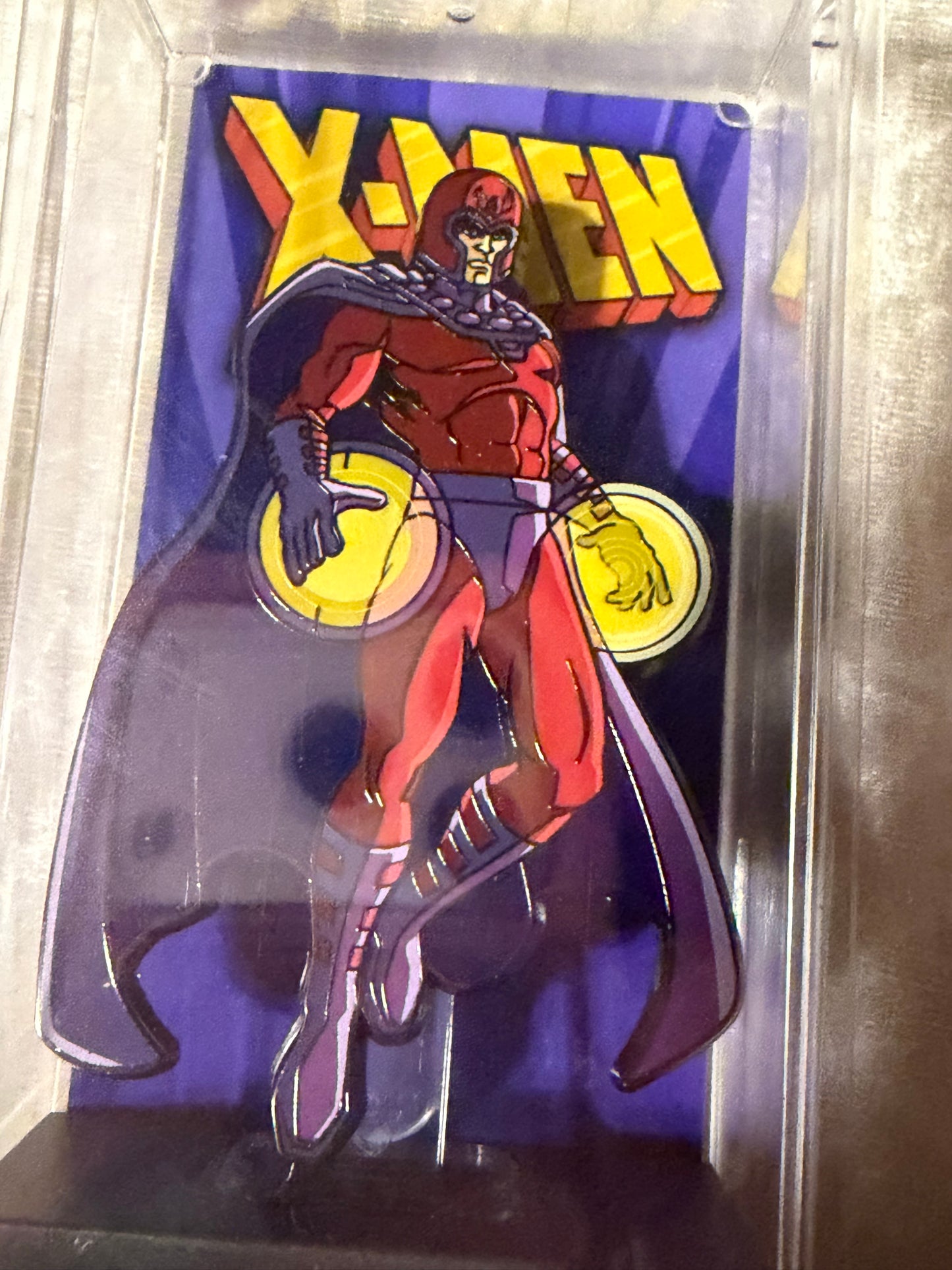 Close-up of X-Men Magneto FiGPiN #643, officially licensed Marvel Limited Edition enamel pin