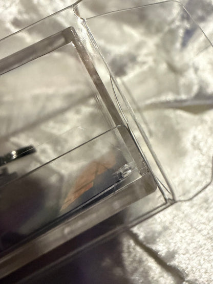 Close-up of crack on the flap of the display box for Shoto Todoroki Halloween FiGPiN #594 (Orphanage Collection)