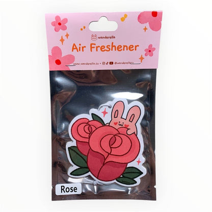 Cute hand-drawn floral car air freshener double sided design