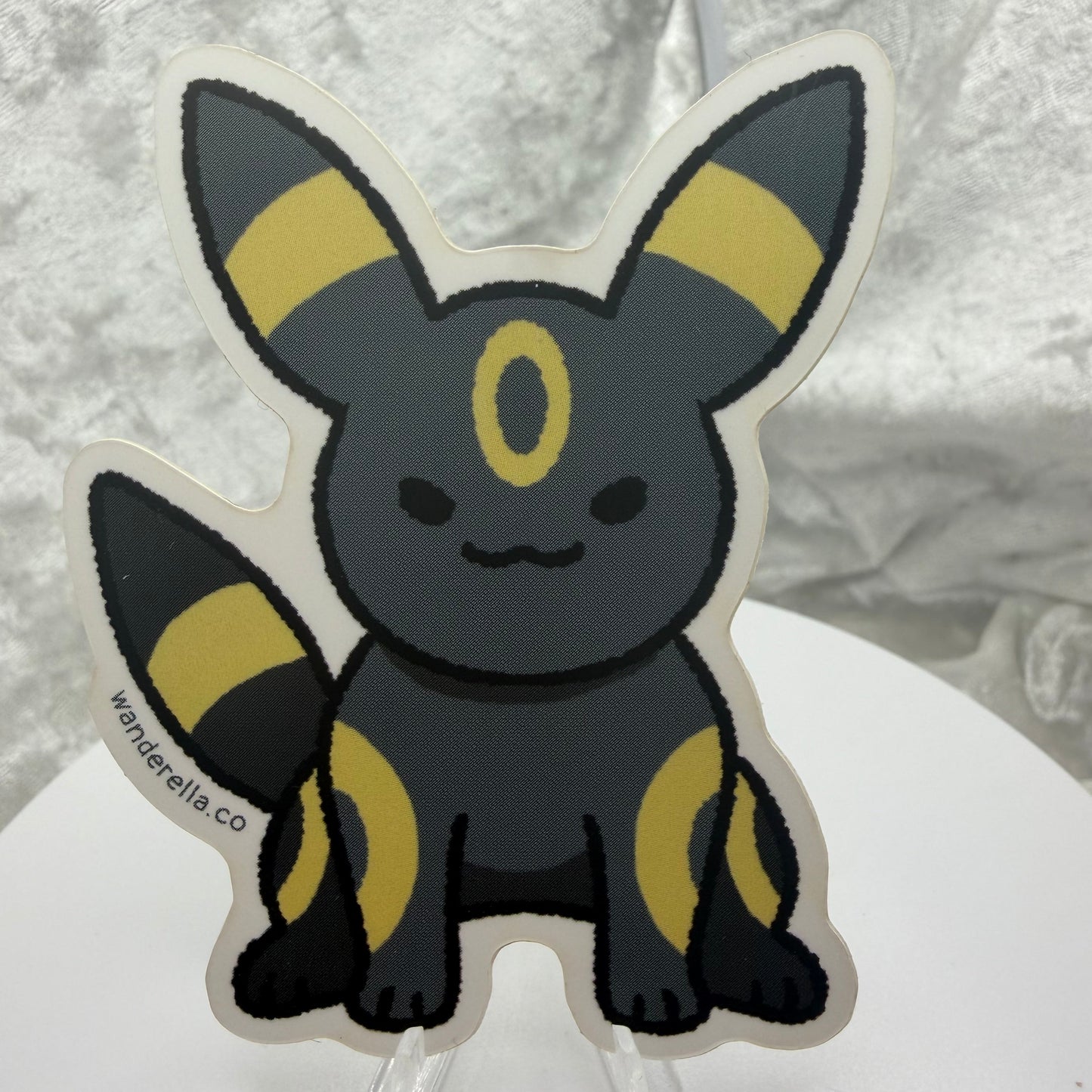 Dark elemental fox vinyl sticker with solid white border