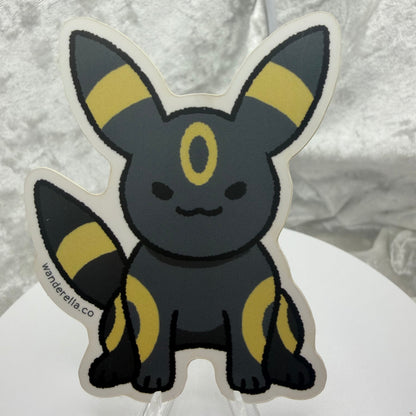 Dark elemental fox vinyl sticker with solid white border