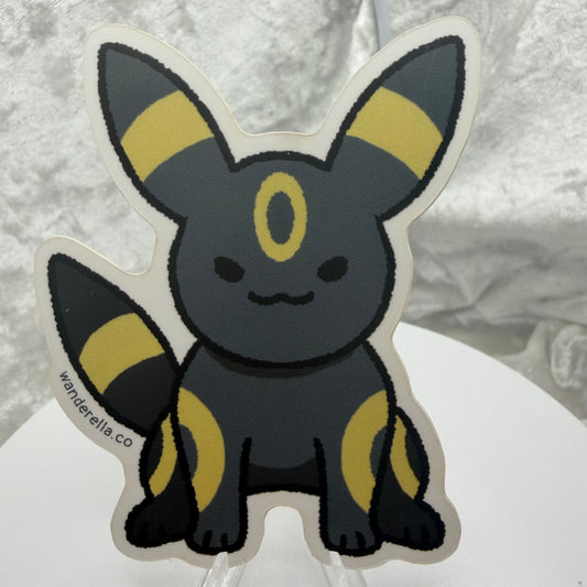 Dark elemental fox vinyl sticker with solid white border
