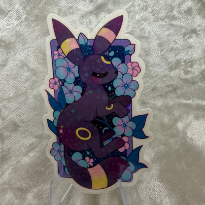 Dark evolution flowers star holographic vinyl sticker