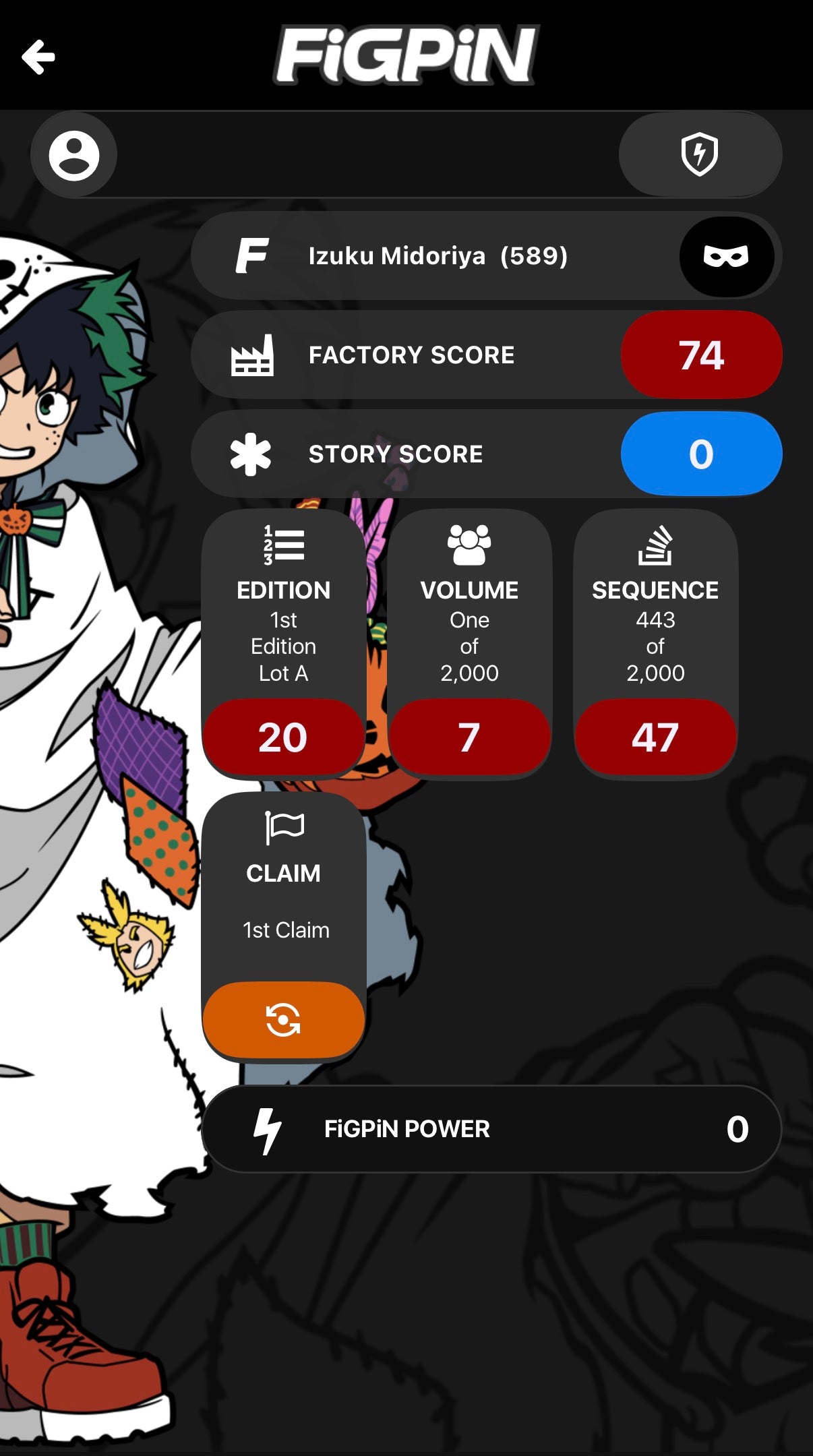 Deku Halloween Ghost Costume pin App ScreenShot