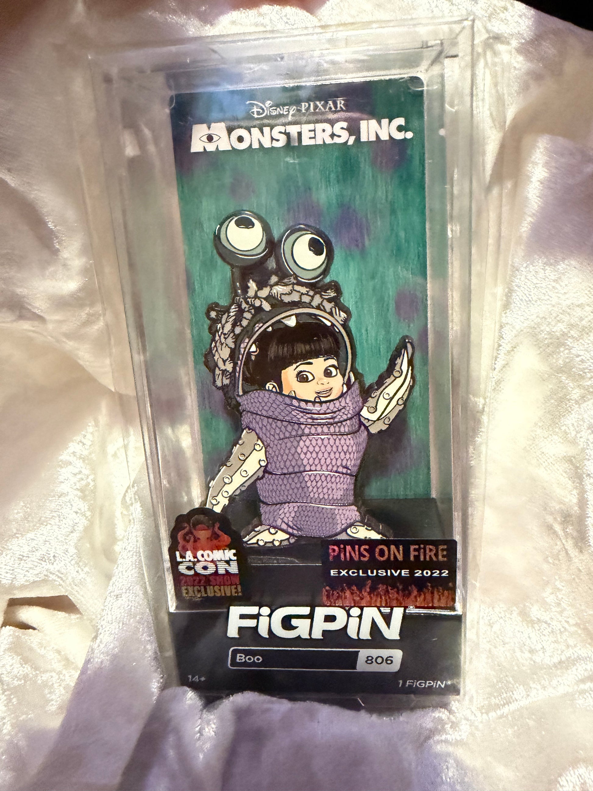 Discover the LACC exclusive Boo FiGPiN #806 from Disney and Pixar's Monsters, Inc.! Limited to 1,000 pieces. A rare collectible at Hatcher's Collectibles.