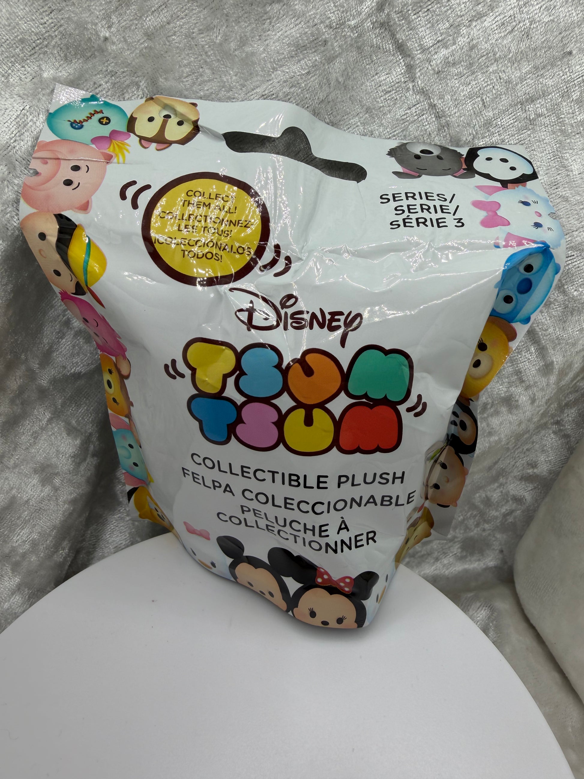 Disney Tsum Tsum 2.5 inch plush mystery blind bag with stackable Disney character toy