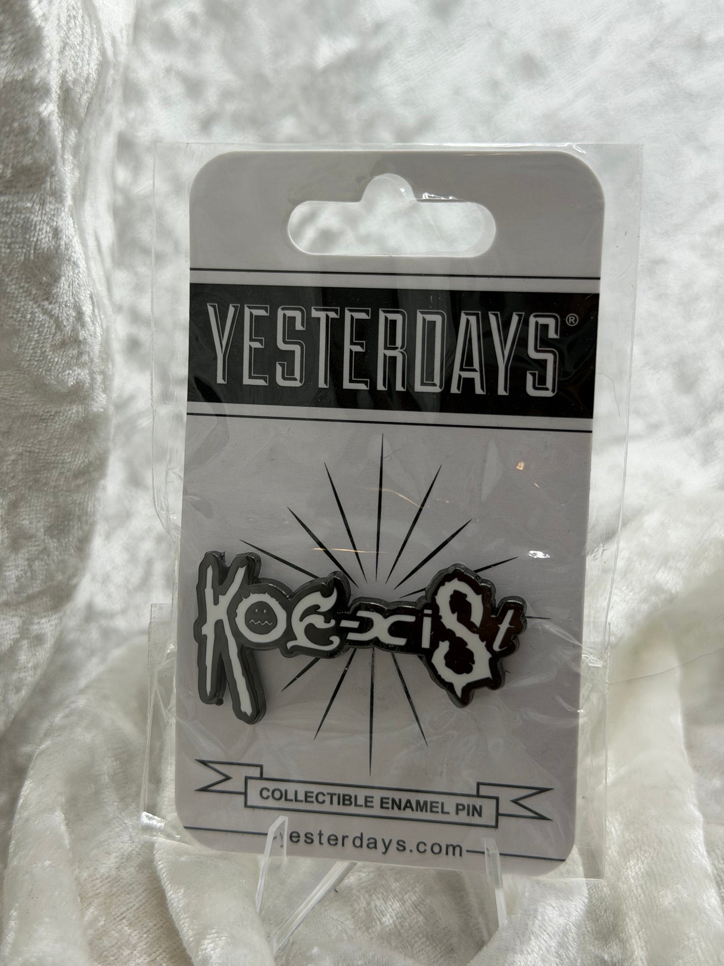Fan made by Yesterdays Pins SDCC 2024 exclusive 1.60 inch hard enamel black nickel plated lapel pin Koexist black rubber backer