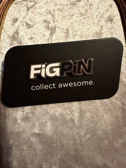 FiGPiN Logo L54 Hero Complex White & Black on Silver collectible exclusive on collector card with rubber backer