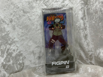 FiGPiN Naruto Kakashi Hatake pin number 93 in clear hard display case showing light wear.