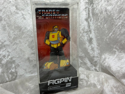 FiGPiN Transformers Bumblebee pin number 669 Target Exclusive in hard acrylic case.