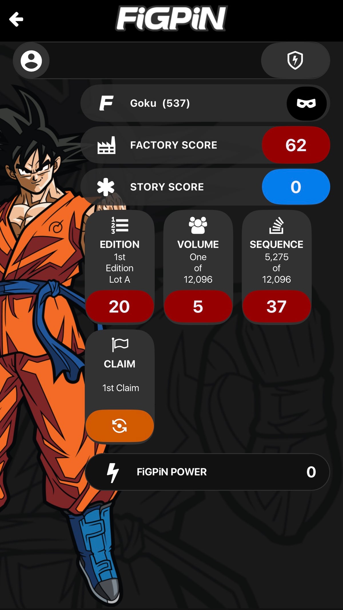 FiGPiN Dragon Ball Super Goku #537 - Walmart Exclusive