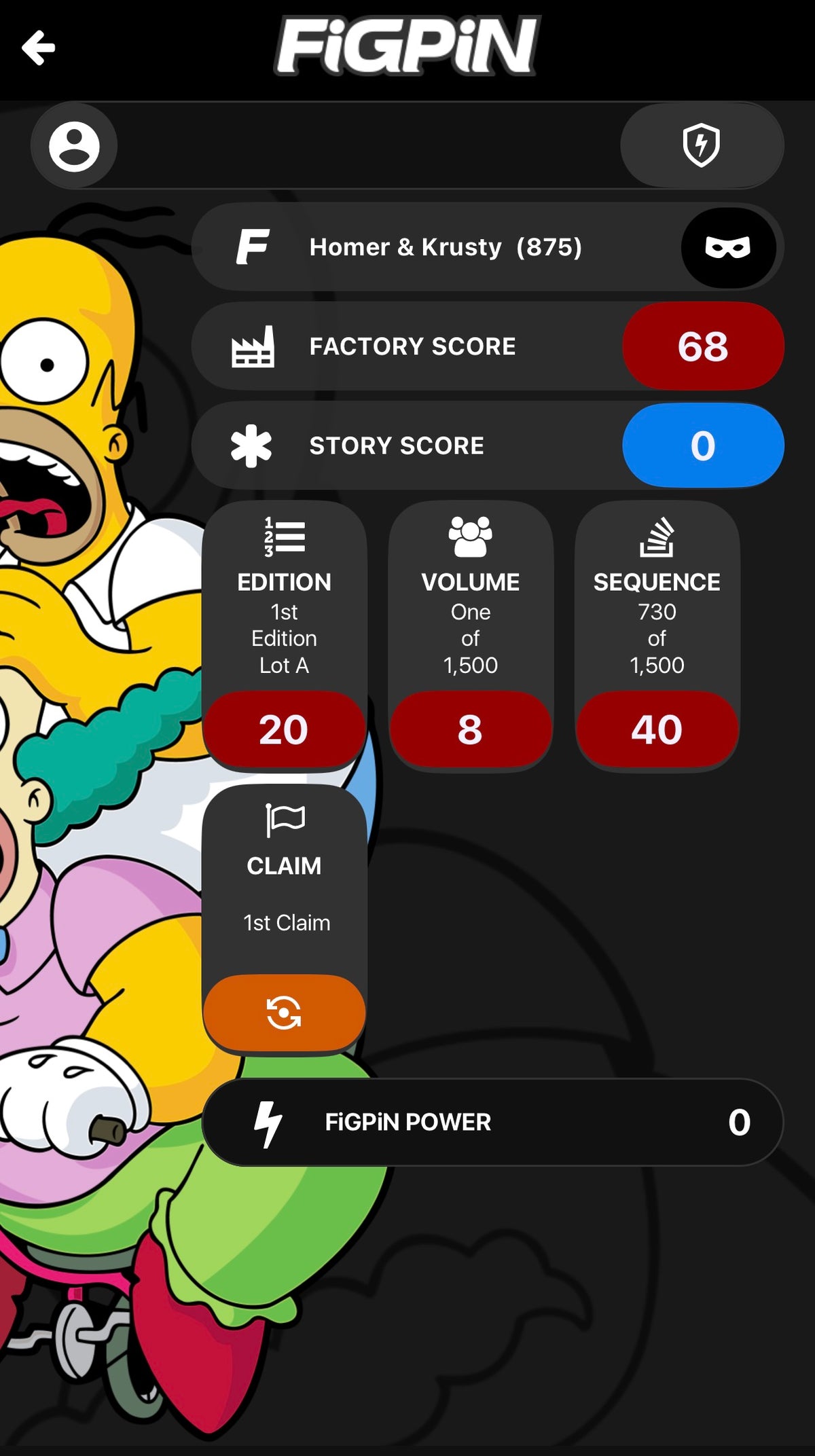 FiGPiN Simpsons Homer & Krusty # 875 Locked