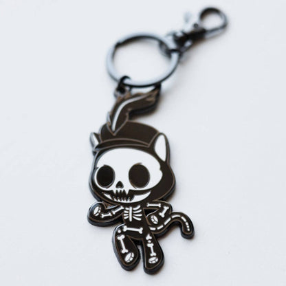 Hard enamel keychain about 3 inches Cat Purrrade design